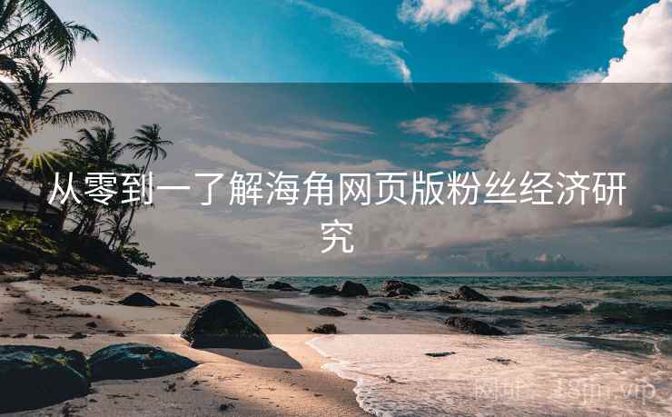 从零到一了解海角网页版粉丝经济研究
